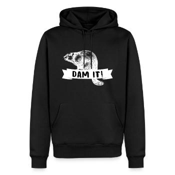 Biber - Männer Premium Bio Hoodie - Schwarz - Vorne - Nico (187cm)