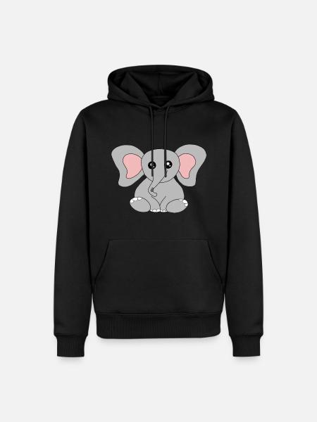 Éléphant bébé - Sweat à capuche Premium bio Homme - noir