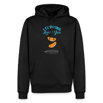 Pancake - Männer Premium Bio Hoodie - Schwarz - Vorne - Nico (187cm)