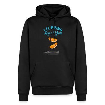 Pan Cake Pfannenkuchen Liebe Paar Geschenk - Männer Premium Bio Hoodie - Schwarz - Vorne - Nico (187cm)