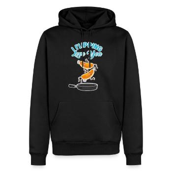 Eierkuchen - Männer Premium Bio Hoodie - Schwarz - Vorne - Nico (187cm)
