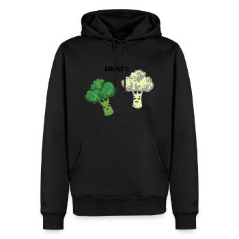 Brokkoli - Männer Premium Bio Hoodie - Schwarz - Vorne - Nico (187cm)