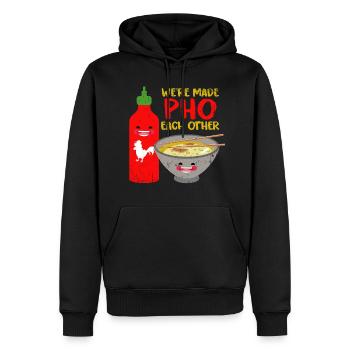 Pho Suppe - Männer Premium Bio Hoodie - Schwarz - Vorne - Nico (187cm)