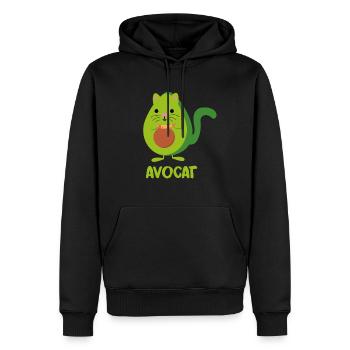 Avocado Katze Kätzchen Fisch gesund Geschenkidee - Männer Premium Bio Hoodie - Schwarz - Vorne - Nico (187cm)