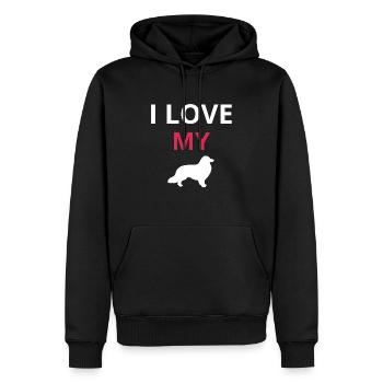 Bordercollie - Männer Premium Bio Hoodie - Schwarz - Vorne - Nico (187cm)