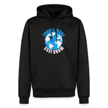 Voyage Voyage Voyageur Aventure Tourisme Vacances - Sweat à capuche Premium bio Homme - noir - Devant - Nico (187cm)