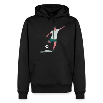 Fußball Torschuss Fußballspieler Geschenk Idee - Männer Premium Bio Hoodie - Schwarz - Vorne - Nico (187cm)