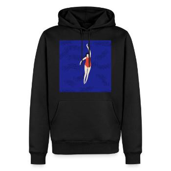 Nageuse délicate - Sweat à capuche Premium bio Homme - noir - Devant - Nico (187cm)