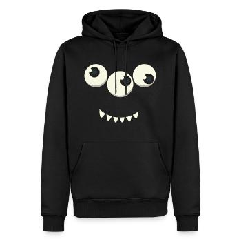Monstre halloween cadeau yeux dessin animé enfants - Sweat à capuche Premium bio Homme - noir - Devant - Nico (187cm)