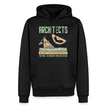 architecte - Sweat à capuche Premium bio Homme - noir - Devant - Nico (187cm)