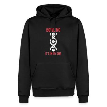 Bowling DNA bowler bowler gift - Sweat à capuche Premium bio Homme - noir - Devant - Nico (187cm)
