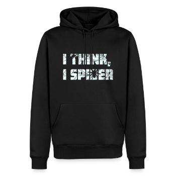 Denglisch - I think, I spider - Men’s Premium Organic Hoodie - black - Front - Nico (187cm)