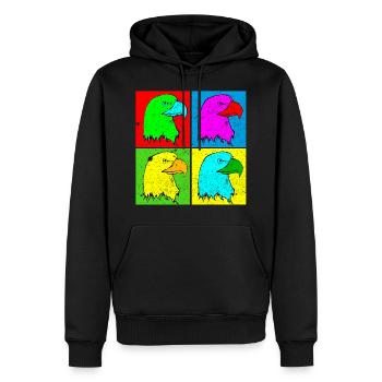 Adler Adlerkopf Vier Farben Tshirt - Männer Premium Bio Hoodie - Schwarz - Vorne - Nico (187cm)