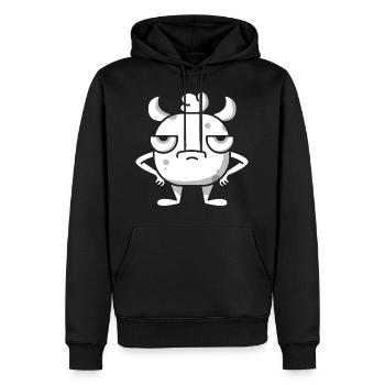 Monster Grim Gift Halloween Comic Horns - Men’s Premium Organic Hoodie - black - Front - Nico (187cm)