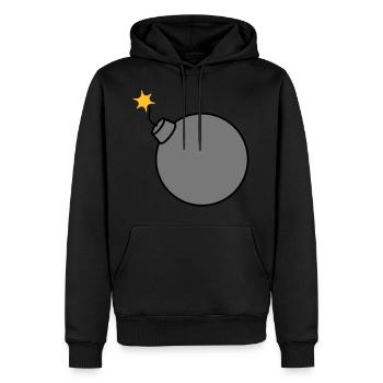 brûlé boule ronde sphère cercle texte b - Sweat à capuche Premium bio Homme - noir - Devant - Nico (187cm)