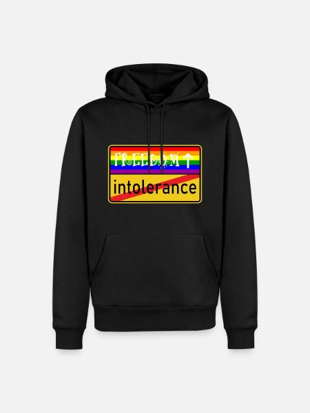 Freiheit & Vielfalt Regenbogen - Männer Premium Bio Hoodie - Schwarz