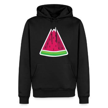 watermelon - Men’s Premium Organic Hoodie - black - Front - Nico (187cm)
