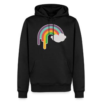 Regenbogen - Männer Premium Bio Hoodie - Schwarz - Vorne - Nico (187cm)