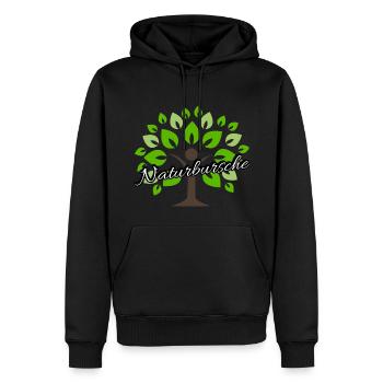 Outdoorsman - Men’s Premium Organic Hoodie - black - Front - Nico (187cm)