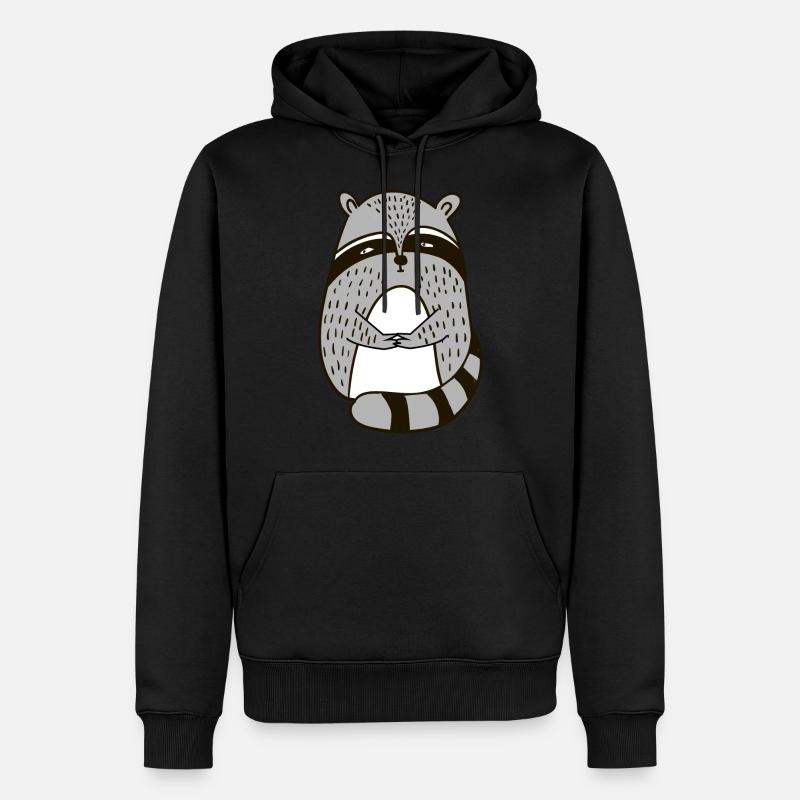 Illustration de raton laveur sucré - Sweat à capuche Premium bio Homme - noir