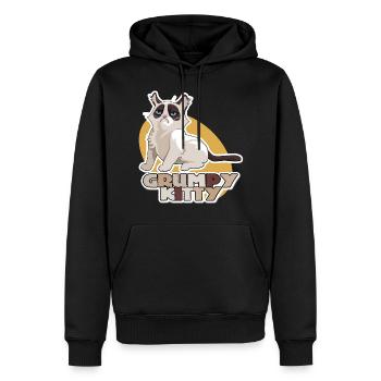 Grumpy Kitty Shirt - Men’s Premium Organic Hoodie - black - Front - Nico (187cm)