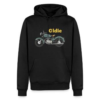 Grandpa Oldie Gold Goldie Highway To Hell Motorcycle - Men’s Premium Organic Hoodie - black - Front - Nico (187cm)