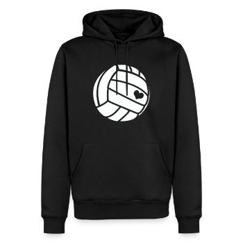 I love Volleyball - Handball / Herz / Geschenk - Männer Premium Bio Hoodie - Schwarz - Vorne - Nico (187cm)