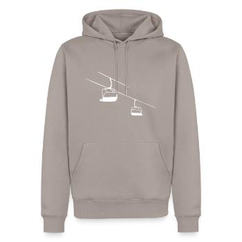 Sessellift MODERN Skifahren Lift Skilift Berge - Männer Premium Bio Hoodie - Taupe - Vorne - Nico (187cm)