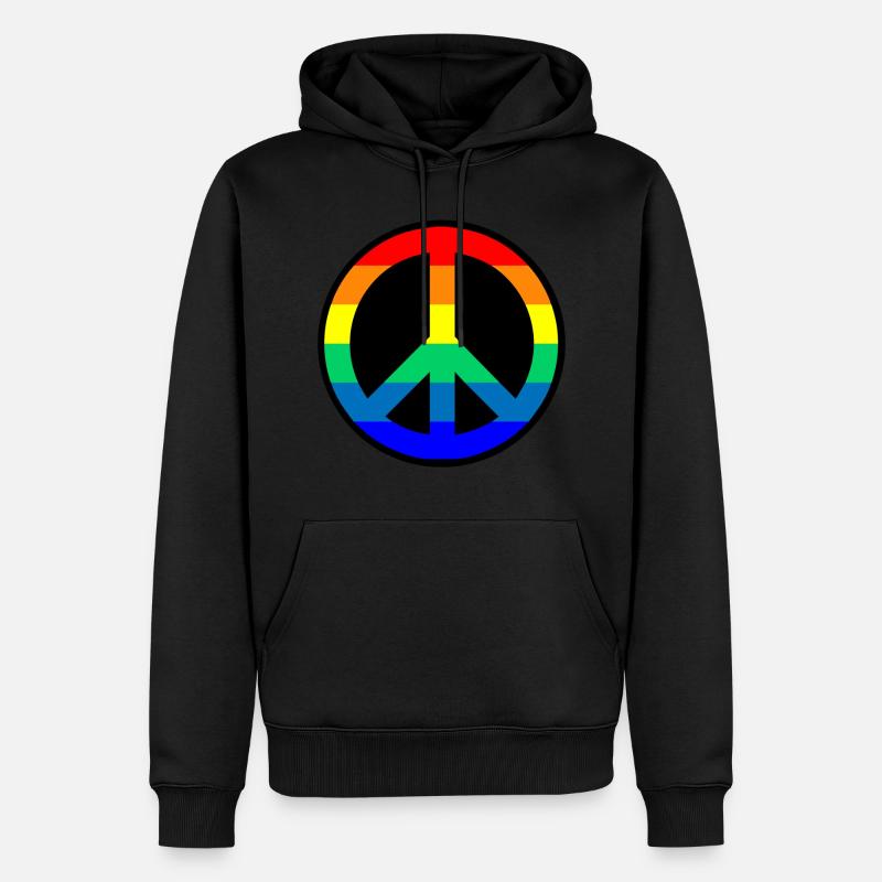 Fierté de paix - Sweat à capuche Premium bio Homme - noir
