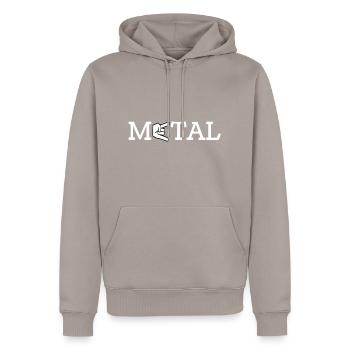 métal - Sweat à capuche Premium bio Homme - taupe - Devant - Nico (187cm)