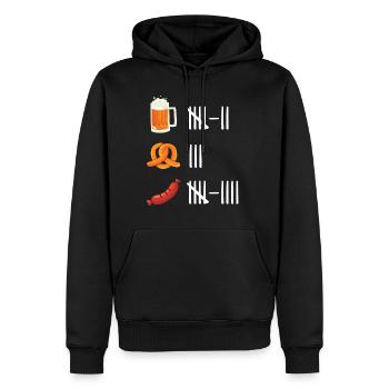 Bier, Brezel und Würstchen = - Männer Premium Bio Hoodie - Schwarz - Vorne - Nico (187cm)