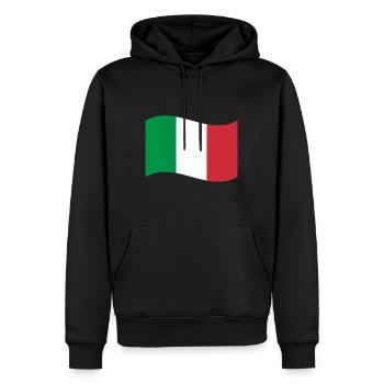 Flagge von Italien / Welle - Männer Premium Bio Hoodie - Schwarz - Vorne - Nico (187cm)