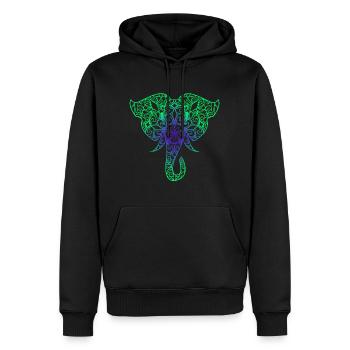 Idée de cadeau coloré de l'éléphant de l'Inde - Sweat à capuche Premium bio Homme - noir - Devant - Nico (187cm)