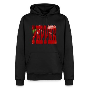 Pepper Paprika - Männer Premium Bio Hoodie - Schwarz - Vorne - Nico (187cm)
