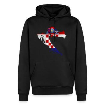 Croatia - Men’s Premium Organic Hoodie - black - Front - Nico (187cm)