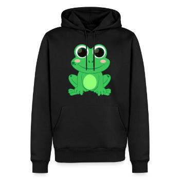 Grenouille roi grenouille prince grenouilles trémie - Sweat à capuche Premium bio Homme - noir - Devant - Nico (187cm)
