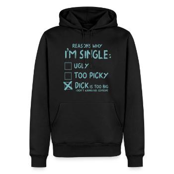 unique - Sweat à capuche Premium bio Homme - noir - Devant - Nico (187cm)