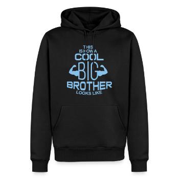 Grand frère - Sweat à capuche Premium bio Homme - noir - Devant - Nico (187cm)