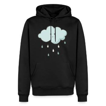 Nuage avec cadeau de nuage pluie gouttes de pluie - Sweat à capuche Premium bio Homme - noir - Devant - Nico (187cm)