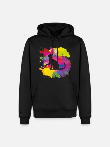 cat - Männer Premium Bio Hoodie - Schwarz