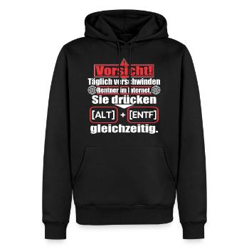 Lustiger Spruch über Rentner - Männer Premium Bio Hoodie - Schwarz - Vorne - Nico (187cm)