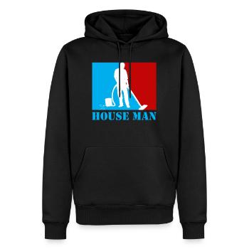 Hausmann - Sweat à capuche Premium bio Homme - noir - Devant - Nico (187cm)