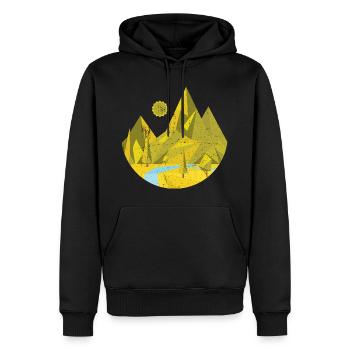 Nature géométrique - Sweat à capuche Premium bio Homme - noir - Devant - Nico (187cm)