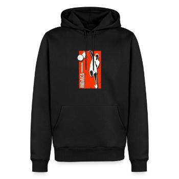 Idée cadeau de loisirs Indiaca - Sweat à capuche Premium bio Homme - noir - Devant - Nico (187cm)