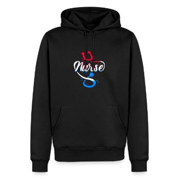 Krankenschwester Stethoskop Beruf Job Geschenk - Männer Premium Bio Hoodie - Schwarz - Vorne - Nico (187cm)