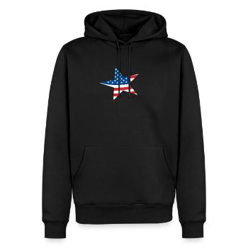 Star USA starlette star américaine - Sweat à capuche Premium bio Homme - noir - Devant - Nico (187cm)