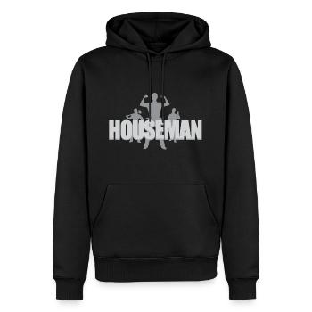 Hausmann - Sweat à capuche Premium bio Homme - noir - Devant - Nico (187cm)