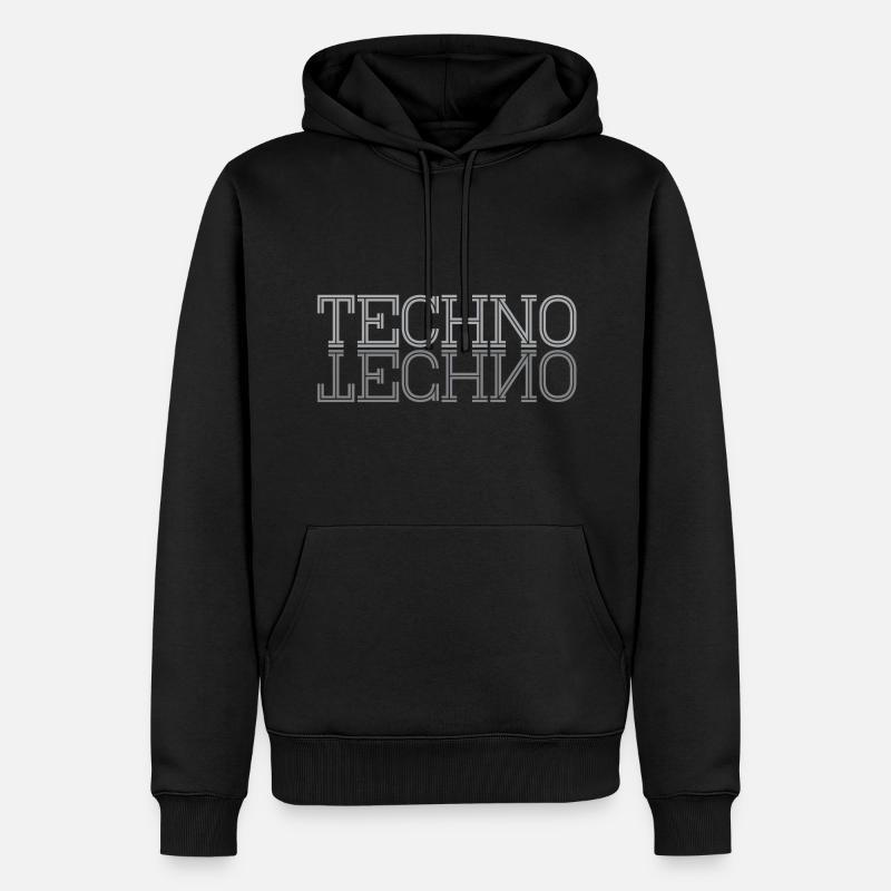 Techno - Sweat à capuche Premium bio Homme - noir