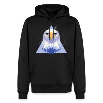 Geometric eagle - Men’s Premium Organic Hoodie - black - Front - Nico (187cm)