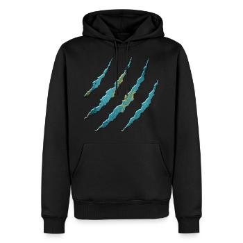 Kazakhstan - Sweat à capuche Premium bio Homme - noir - Devant - Nico (187cm)